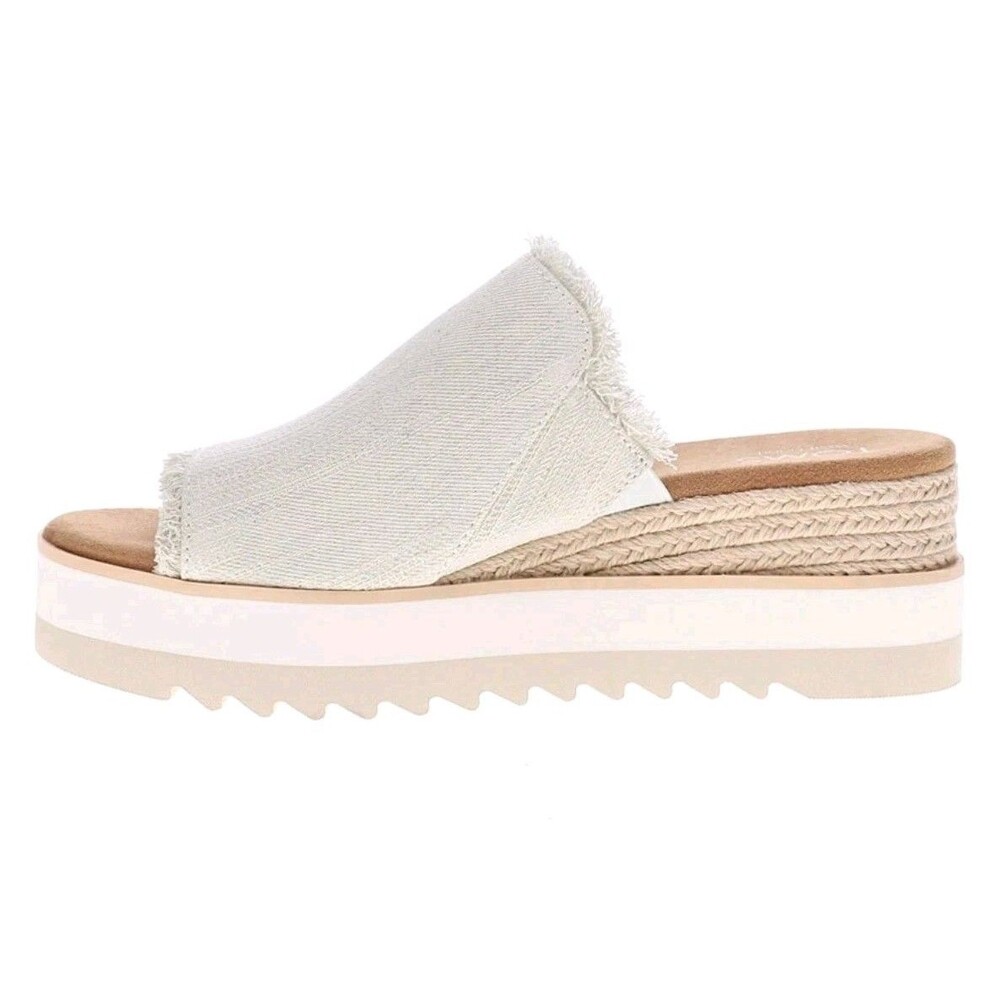 TOMS Diana Mule Platform Wedge Denim White Casual Sandals Womens Size 11 NIB - Picture 4 of 12